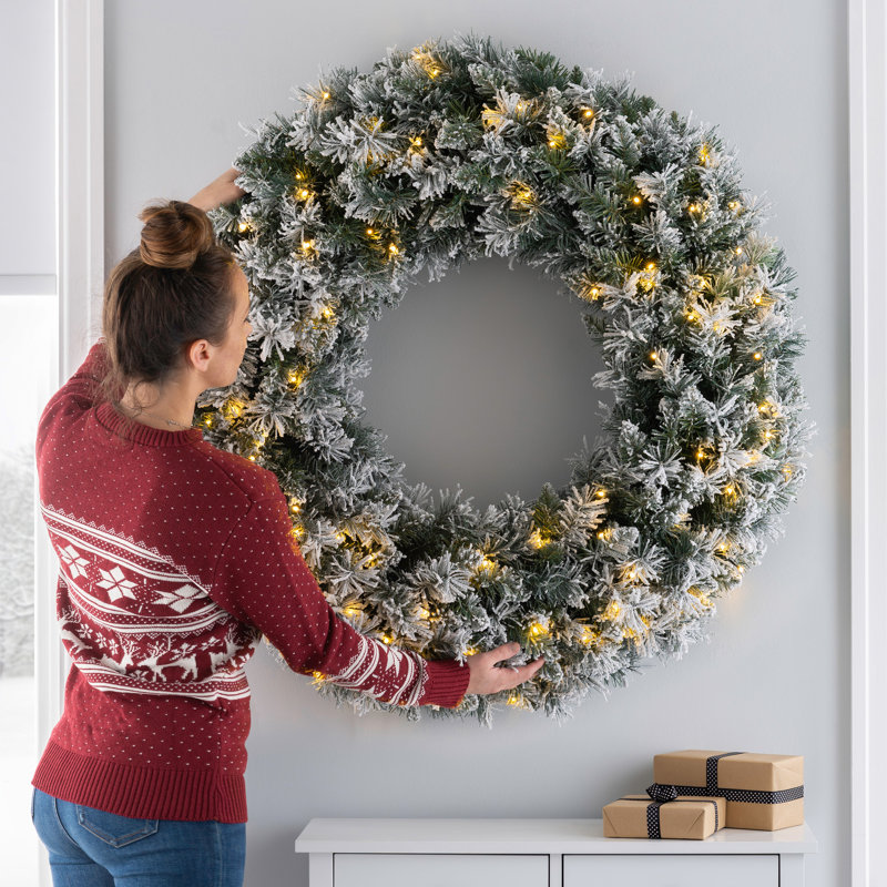 Faux Lighted Mixed Assortment 100cm Wreath