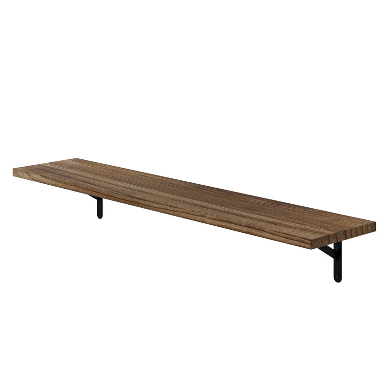48" X 10" Wall Bookshelf, Floating Shelf For Living Room & Home Office Decor, Wall Mounted Shelf, Hanging Shelf For Wall, 1" Thick Real Wood Board, Burnt