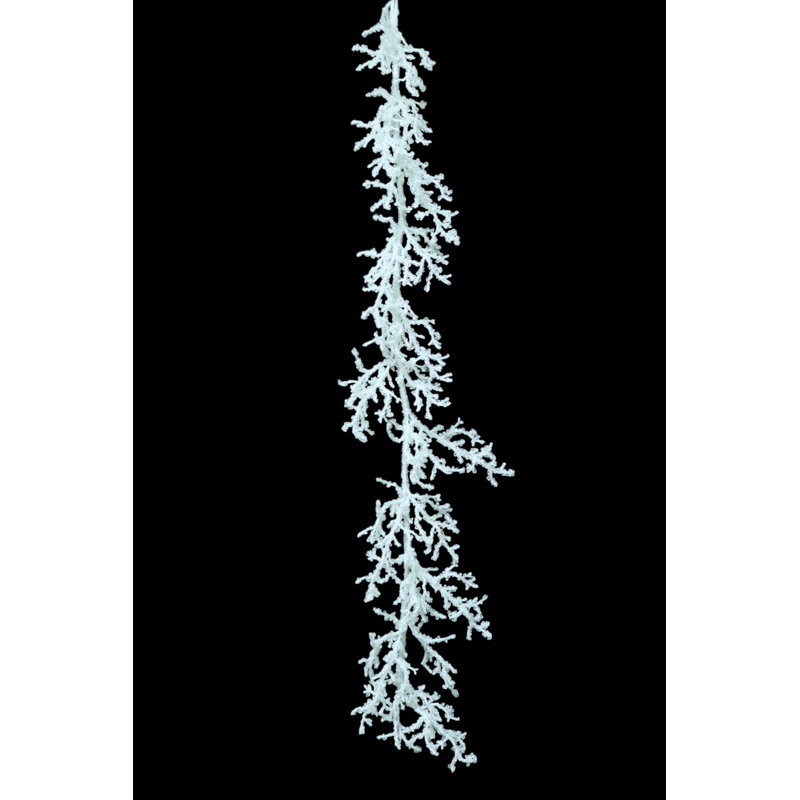 Guirlande de 5 pi avec brindilles glacées - décorations de Noël artificielles givrées, guirlande de Noël pour la maison, couronnes et centres de table, ensemble de 4