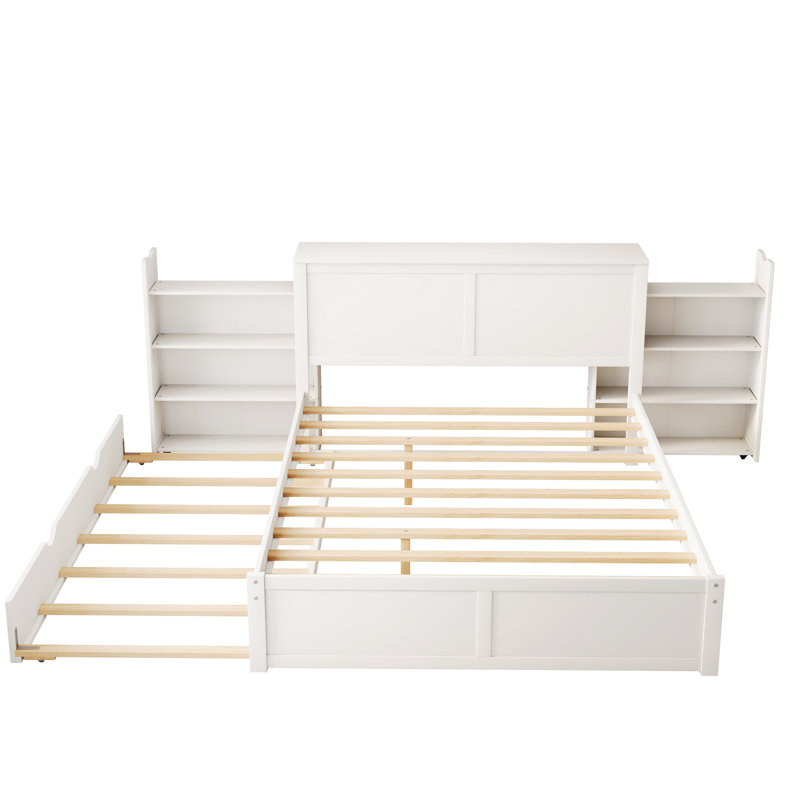 Lit plateforme avec rangement Salix, Grand, Blanc