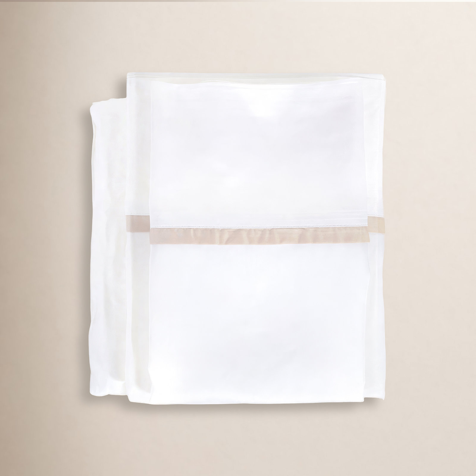 Langston Rayon From Bamboo Machine Woven Sheet Set, Queen, White/Sand