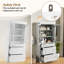 Grande armoire de rangement autoportante avec portes en verre et 3 tablettes réglables à fermeture en douceur-1444628832
