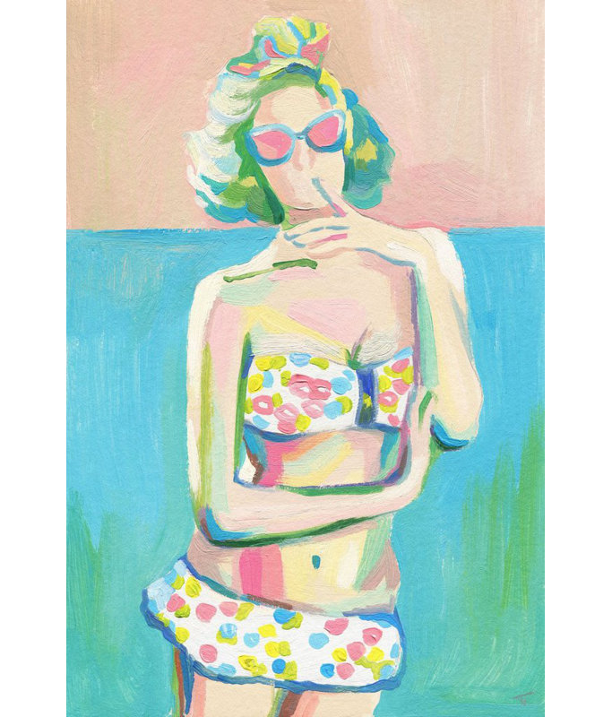 Coquette - reproduction d'art sur toile, H 24 po x l 16 po x P 1,5 po, Toile tendue