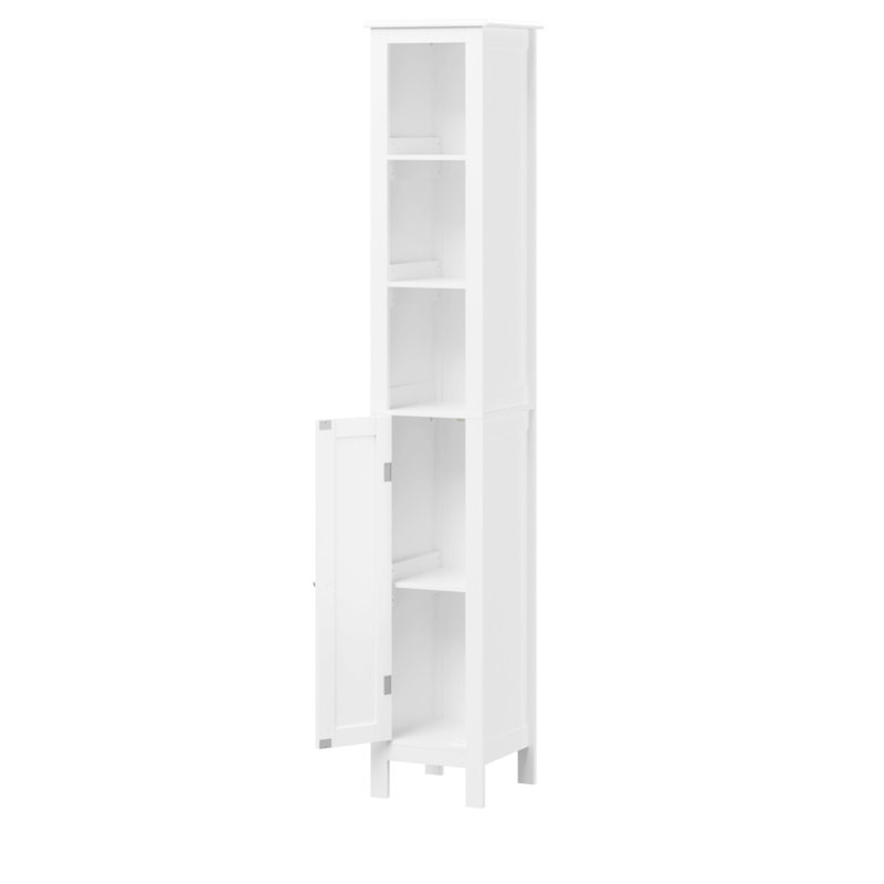 66.92" Freestanding Bathroom Cabinet With Adjustable Shelves - 1 Door Slim For Home, Bathroom, Kitchen, Mansion White Tall Music Room