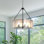 Lustre tambour 20 po à 5 lumières avec abat-jour en verre