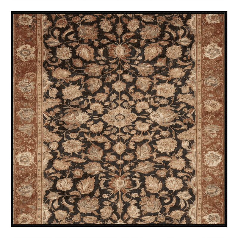 Tapis brun lavable à la machine, Carré 4 pi