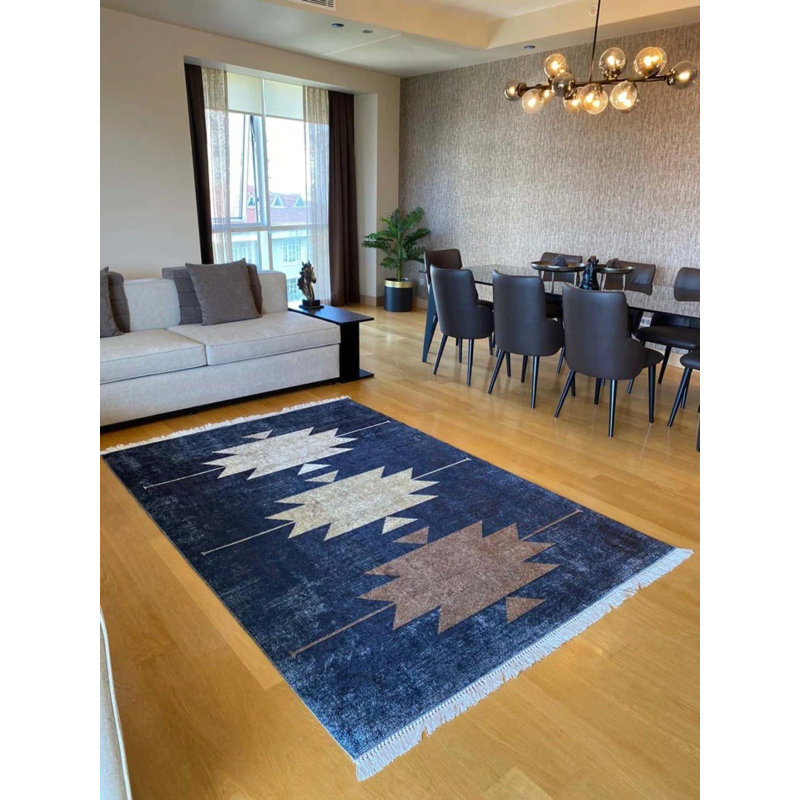 Lao Performance Washable Moroccan Indoor / Outdoor Rug, Rectangle 3'3" x 5'11"