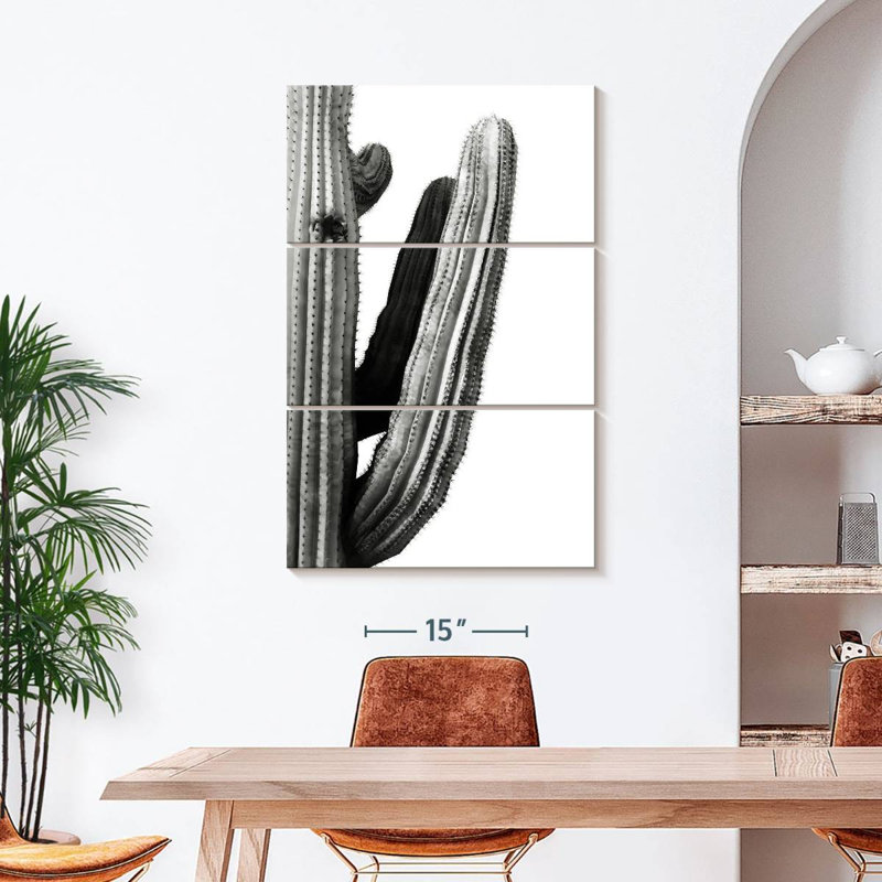 " Cactus Branch " 3 - Pieces, 45" H x 28" W x 1.25" D