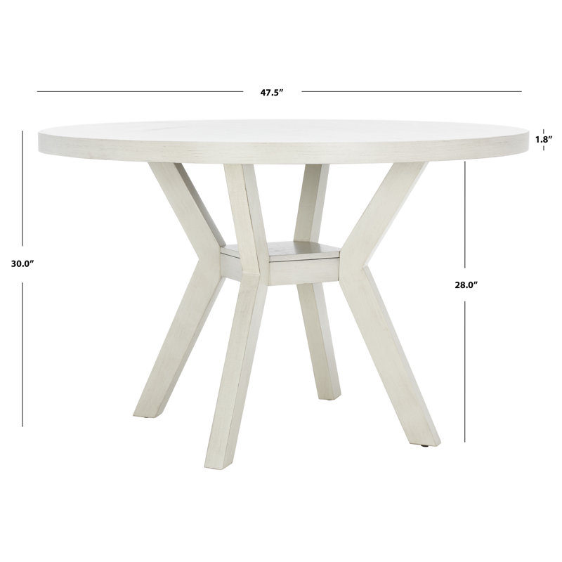 47.5'' Round Black Wood Dining Table for Six