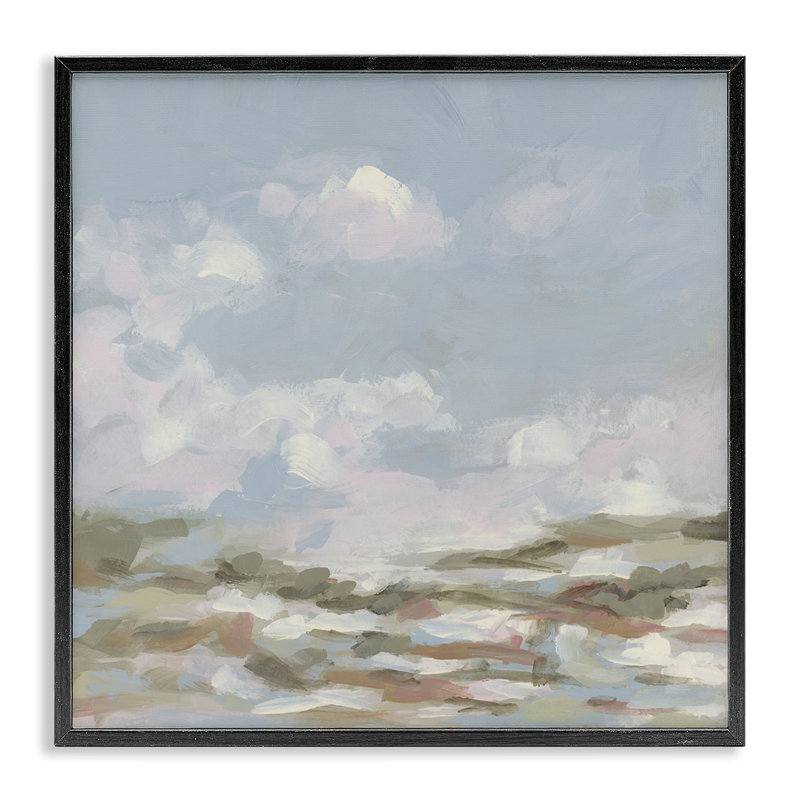 Giclée sur les nuages de la côte nord, design par June Erica Vess, H 17 po x l 17 po, Giclée encadrée noir minuit