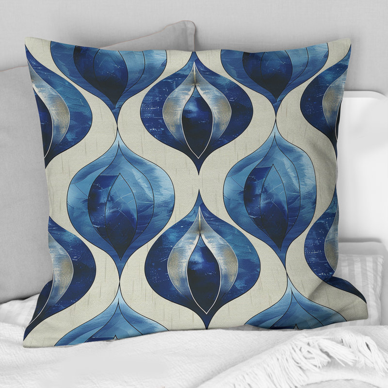 Coussin Blue Ogee, H 18 po x l 18 po