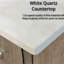 Rustique 30 po L x P 20 po avec comptoir en quartz blanc, miroir de 28 po, portes d'armoire à fermeture douce et grande fiabilité à long terme, charnières murales, conception