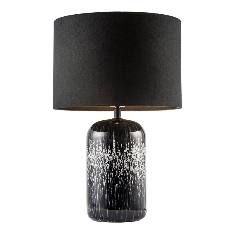 Glass Table Lamp, Black, Black