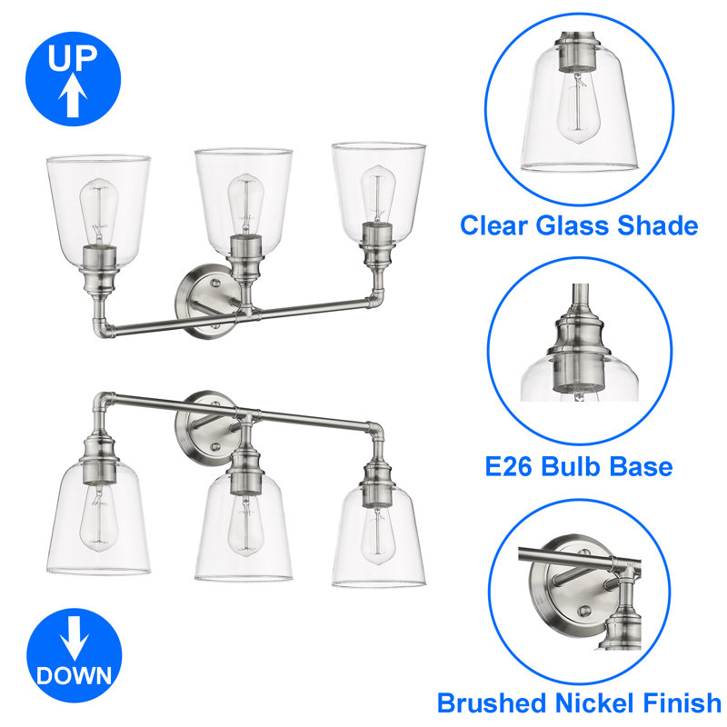 Rachal 3 - Light Vanity Light, Polished Nickel
