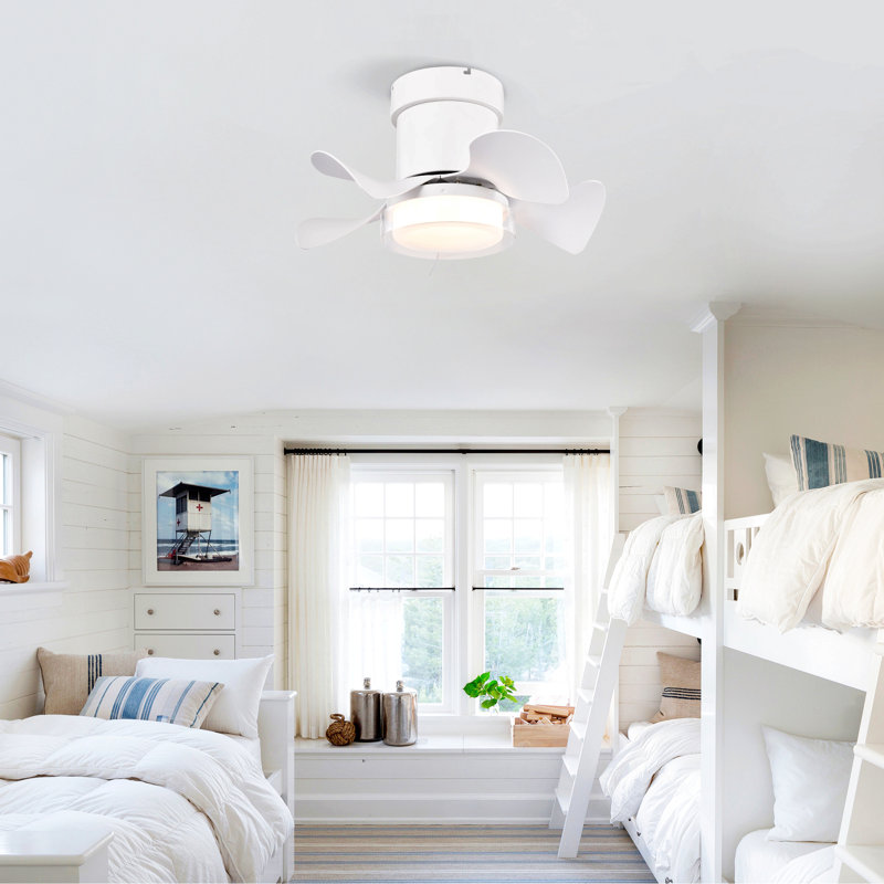 Ventilateur de plafond 21 po à faible bruit avec télécommande et lumière à DEL pour cuisine, salle à manger, salle de bain