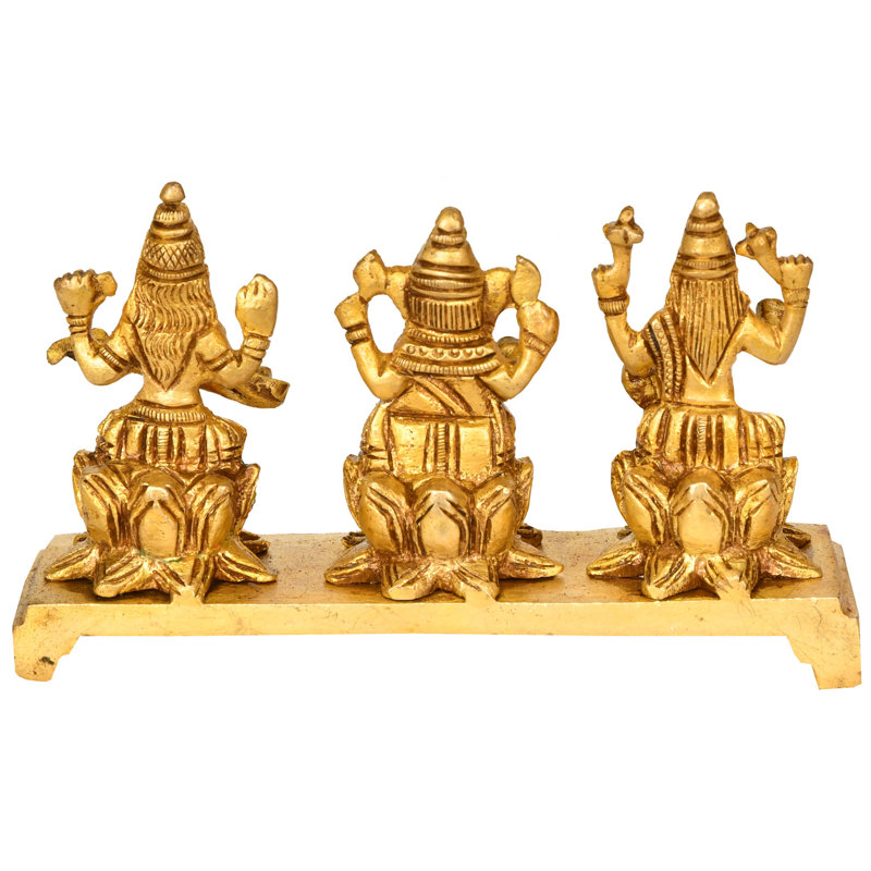Lakshmi Ganesha Saraswati, objet décoratif, Or