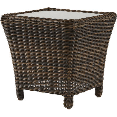 Rectangular Wicker Outdoor Side Table , 24'' in. W 23.5'' in. D