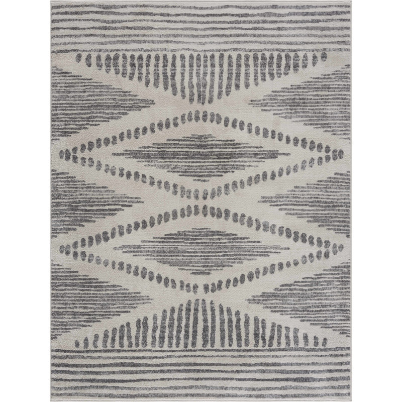 Dounia Modern Performance Gray Area Rug, Rectangle 2' x 3'