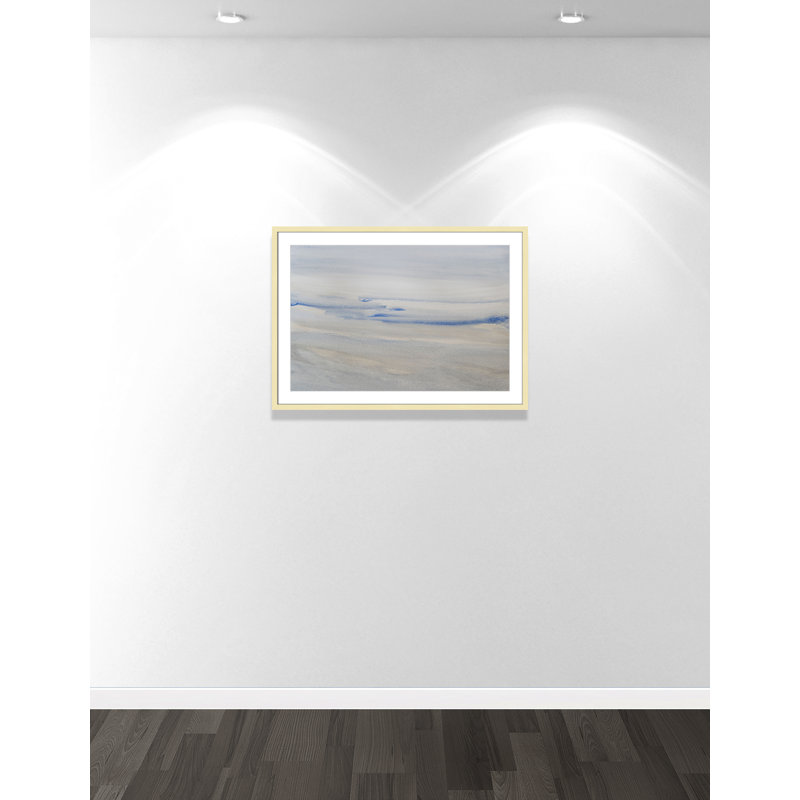 «Silent Direction Print» par S.H. Khân, L 35,5 po x H 25,5 po, Imprimé mat, Or mat