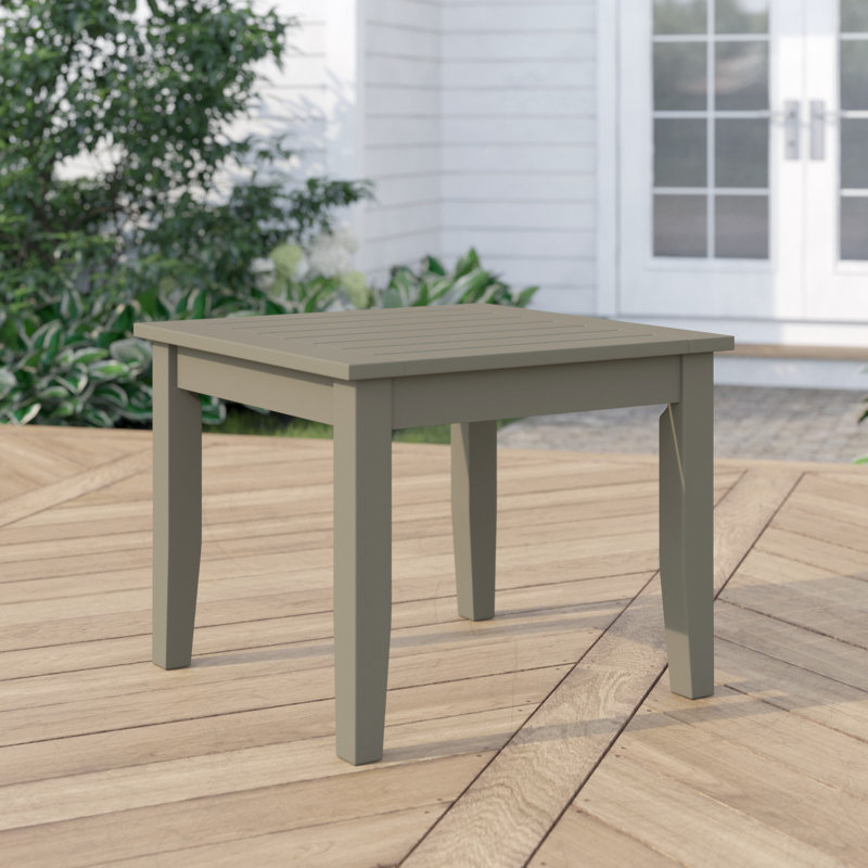 Hursey Square Rubberwood Outdoor Side Table , 25'' in. W 25'' in. D, No Cushion, Gray