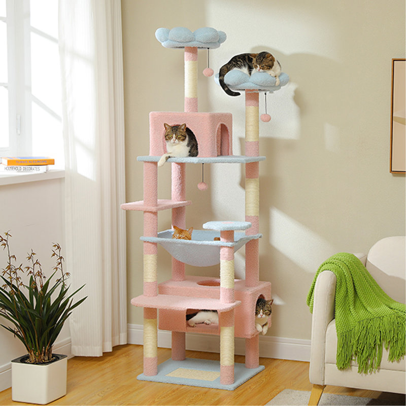 Arbre à chat en peluche 72 po, Blue