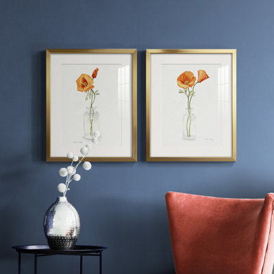 California Poppy Vase I " California Poppy Vase I " 2 - Pieces Painting Print