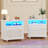 2-Drawer Nightstand With Light & Charging Station-369632465