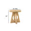 Ensemble de table ronde contemporaine en chêne avec pied central et découpe artistique