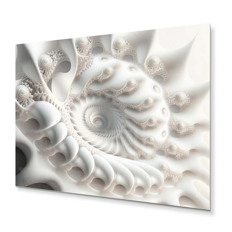 Décoration murale blanche géométrique en spirale blanche en spirale IV, H 30 po x l 40 po x P 1 po