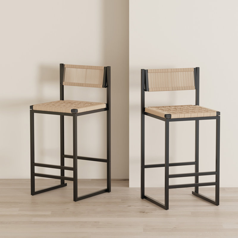 Ensemble de 2 tabourets de cuisine avec repose-pieds et tabouret de cuisine, Miel