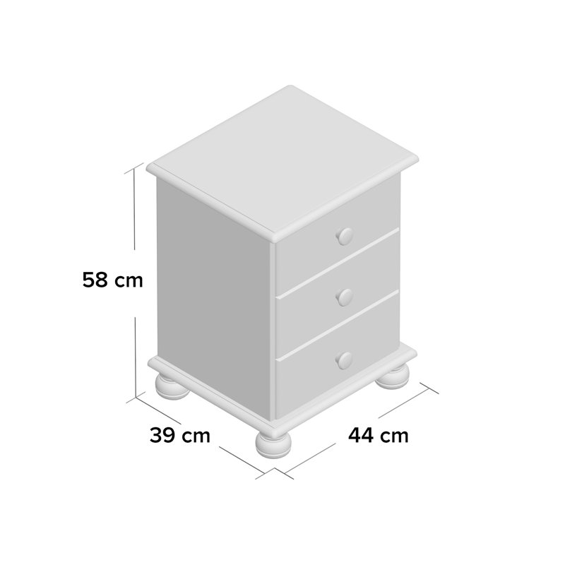 Grazierville 44 cm W Bedside Table, Pine