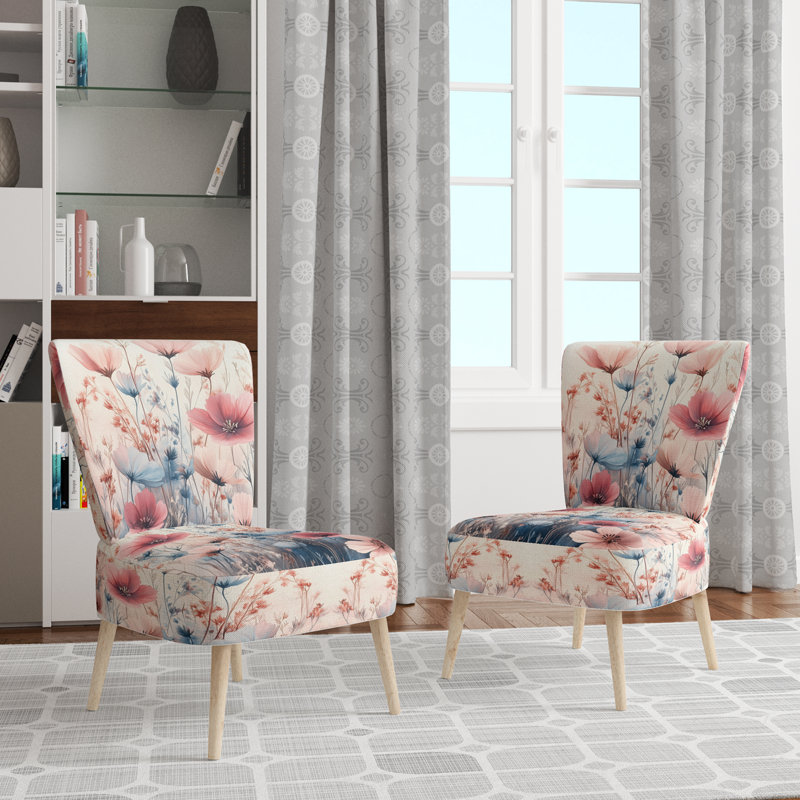 Chaise d'appoint Wildflowers - Chaise d'appoint Pastel Wildflower Field Harmony II, Chaise d'appoint sans accoudoirs