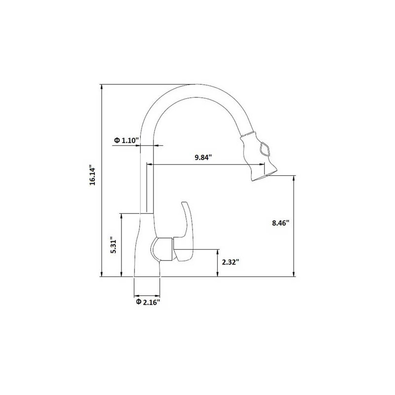 Cosmo Pull Down Kitchen Faucet, Chrome