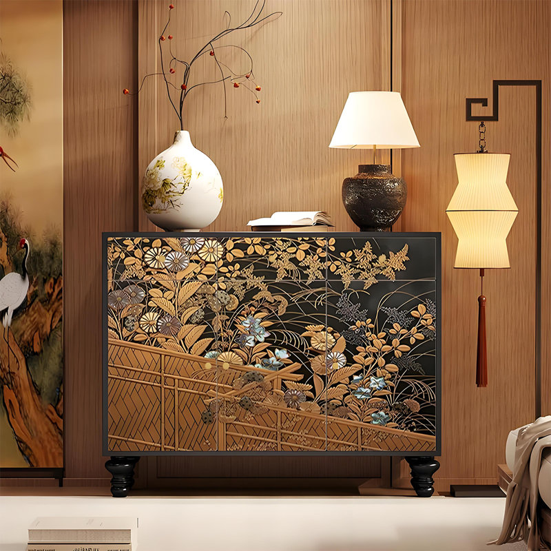 Armoire de rangement française en bois massif pour le salon