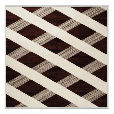 Machine Washable Checkered Beige Area Rug
