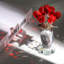 Bouquet de roses en cristal fait à la main avec vase décoratif, décoration florale de table pour la décoration intérieure-131401893
