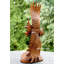 Gerimiah très grande sculpture sculptée à la main 20 chouette en bois brun foncé Statue Sculpture Figurine Home Decor