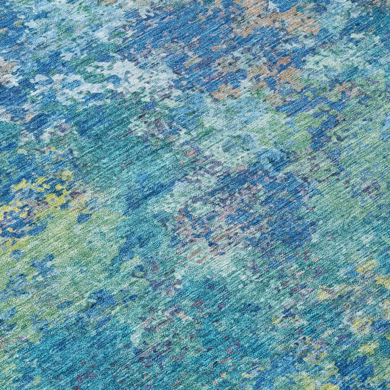 Machine Washable Indoor/Outdoor Labon ACN2166 Abstract Rug, Rectangle 10' x 14'