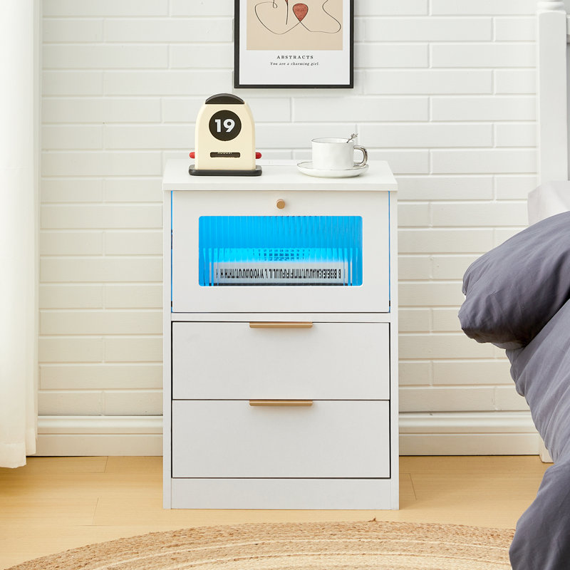 45cm W Manufactured Wood Bedside Table