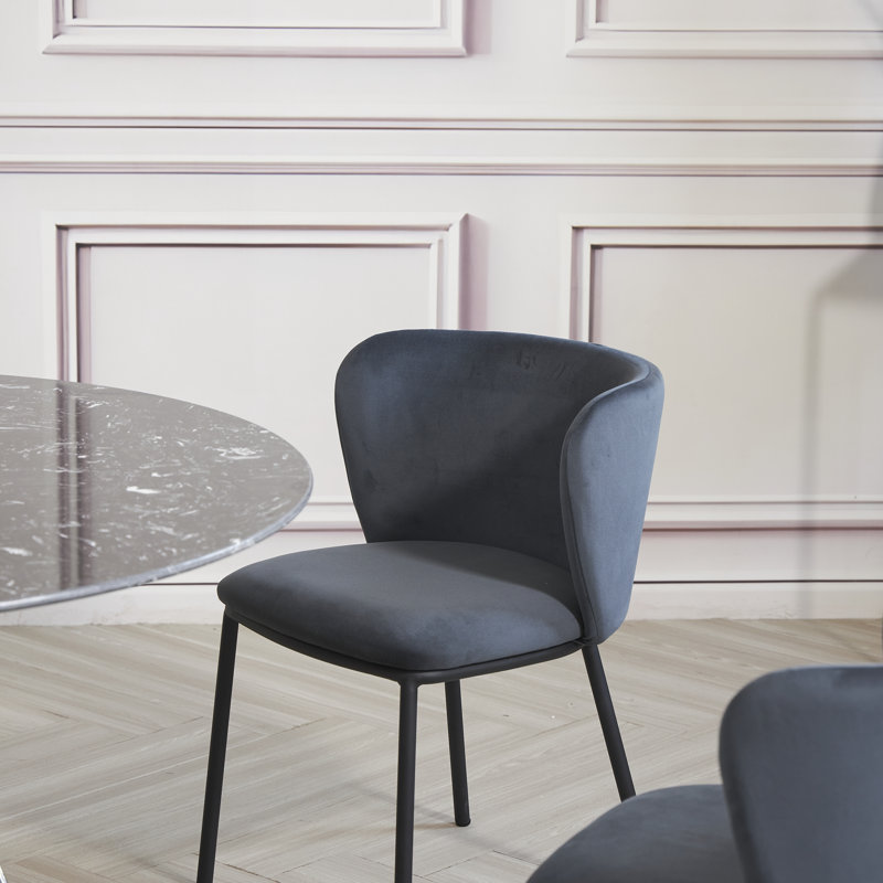 Montalto 48cm H Linen Upholstered Side Chair, Grey