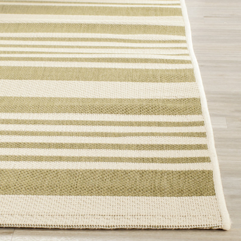 Lake Placid Striped Hand Woven Indoor / Outdoor Area Rug, Rectangle 122 x 170 cm