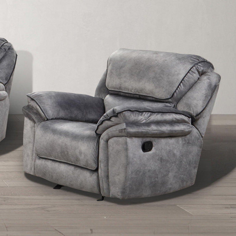 44.4" W Transitional Recliner, Gray