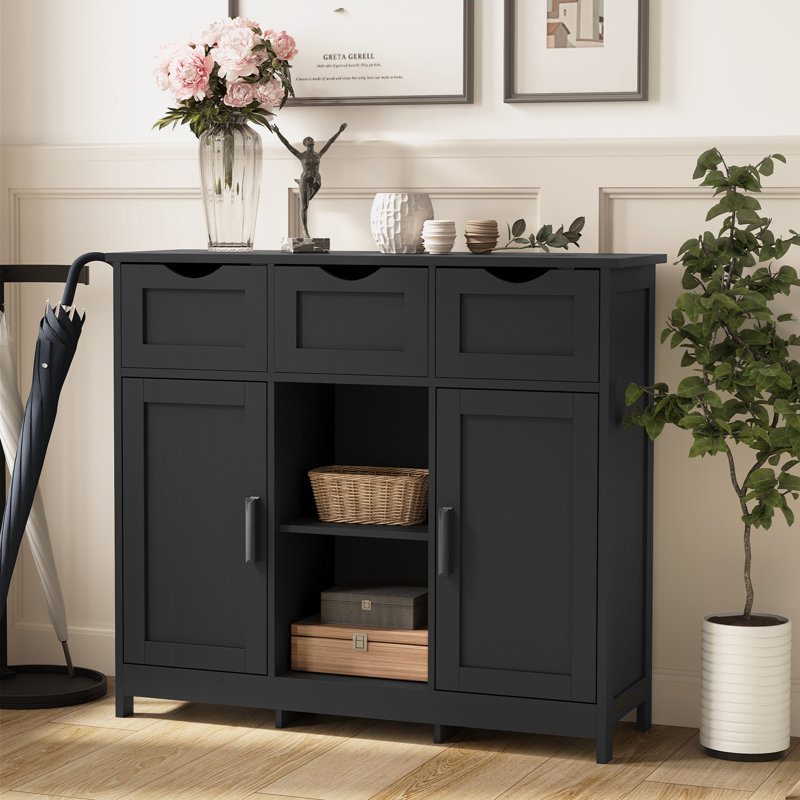 Storage Console Table, Black