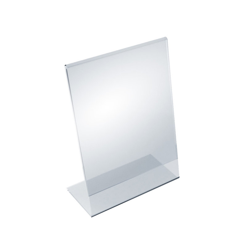 Clear Acrylic L-Shaped Portrait Desktop Sign Holder