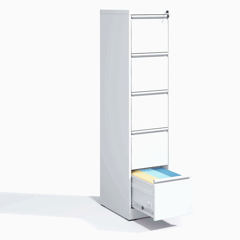 5 Drawer Metal Vertical File Cabinet With Lock Office Home Steel Vertical File Cabinet For A4 Legal/Letter Size