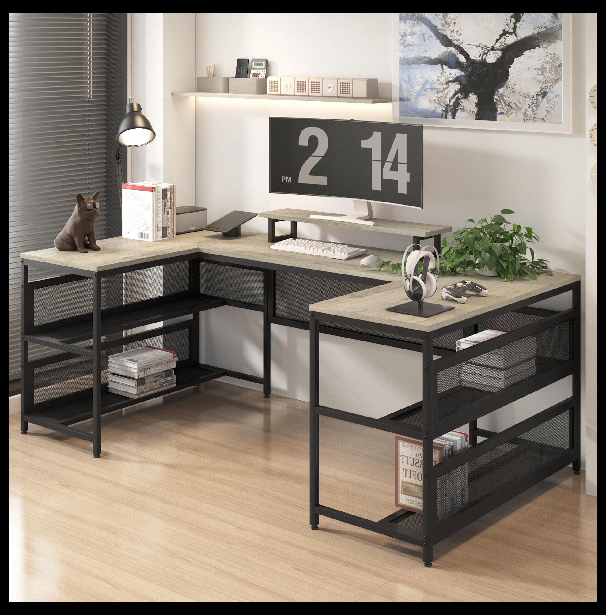 17 Stories Pettifer U-Shaped Computer Desk | Wayfair