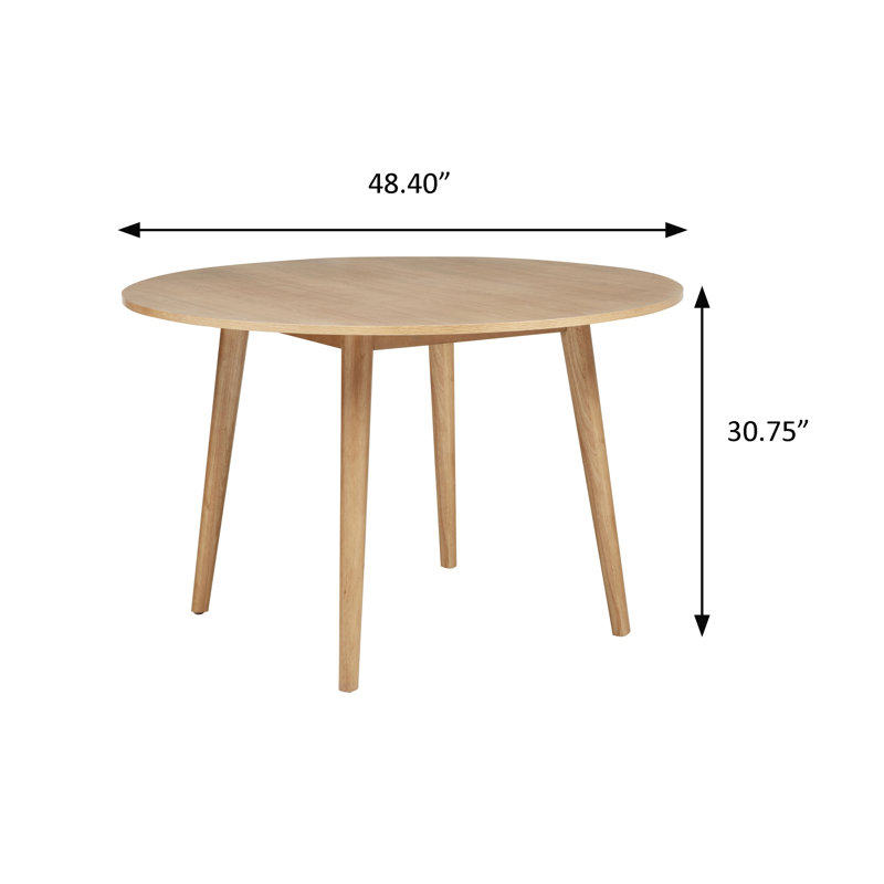 48.4" W Transitional Dining Table, Brown