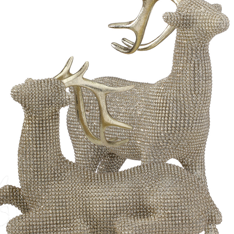 Cerf à paillettes en résine 11 à 13 po