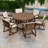 7-Piece Outdoor Dining Set with Round Hollow-Design Table, Cushioned Chairs and Umbrella Hole-1431284228
