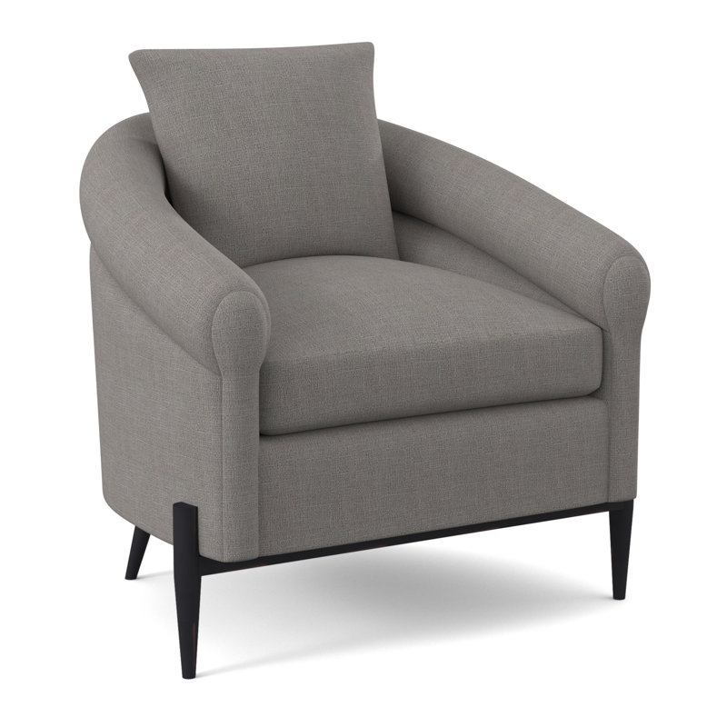 Jaxson Upholstered Armchair, Vintage Ebony, Kinsley Sky Viscose